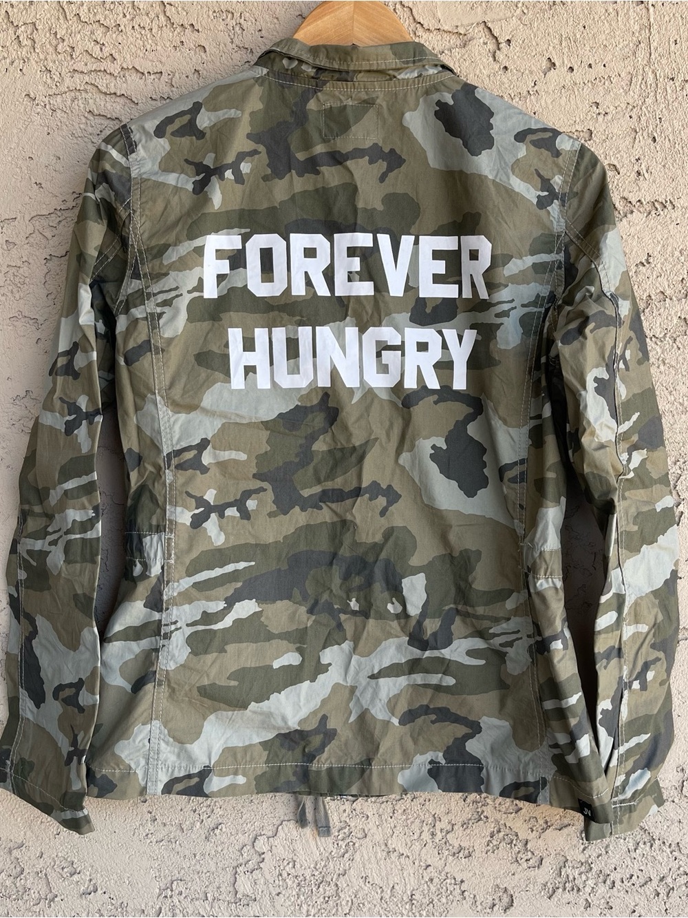 Jac Vanek Green Camo Forever Hungry Edgy Y2K Utility Military Jacket Size Medium